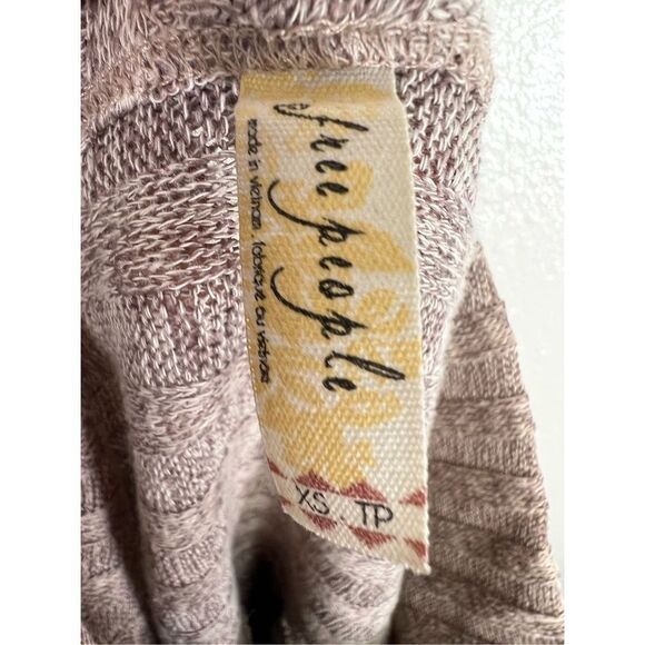 Free People Women's Clarissa Pullover Ribbed Mock Neck Sweater Tan/White Size XS - Picture 5 of 6